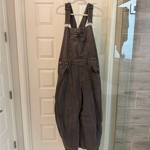 Free People Charcoal Overalls